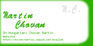 martin chovan business card